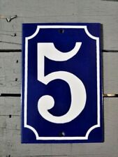 Letrero de porcelana esmaltada azul oscuro 5 dirección de casa placa azulejo número de casa segunda mano  Embacar hacia Argentina