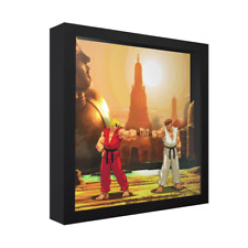 Capcom vs. SNK (Ken & Ryu) - 3D Shadow Box Frame (9" x 9") Arte para jogos comprar usado  Enviando para Brazil