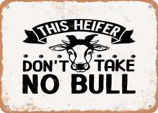 Metal sign heifer for sale  USA