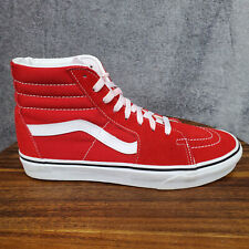 Tênis Vans Sk8 Hi Shoes masculino 9.5 couro camurça vermelha lona com cadarço cano alto, usado comprar usado  Enviando para Brazil