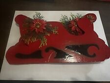 Used, Vtg Red Wood Sleigh Christmas Decoration Un-assembled for sale  Shipping to South Africa
