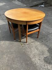 Danish Style Teak Round Table And 4 Tuck Under Chairs for sale  Shipping to South Africa