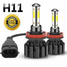 Used, 4 Sides H11 LED Headlight High or Low Beam Bulbs 1800W 216000LM 6000K White 2Pcs for sale  USA