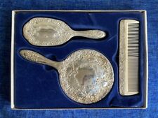 Vintage Retro French Dressing Table Vanity Set Hairbrush Comb Mirror Boxed for sale  Shipping to South Africa