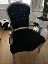 black velvet chair silver for sale  LONDON