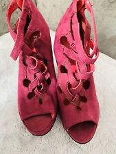 Pink suede heels for sale  WOODFORD GREEN
