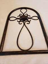 Arched Wrought Iron Wall Art Indoor/Covered Outdoor Decor W/Metal Frame 26.5x17" for sale  Shipping to South Africa