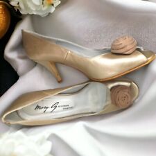 Gold Leather Wedding Guest Shoes Size 7 Court Stilettos MOB MOG Races Cruise  for sale  Shipping to South Africa