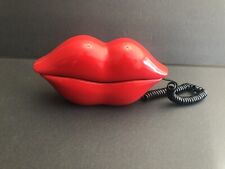 Teléfono Vintage TeleMania Rojo LABIOS CALIENTES Botón FUNCIONA Teléfono Fijo Años 80, usado segunda mano  Embacar hacia Argentina