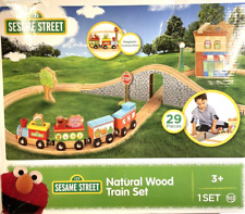 Used, Sesame Street Natural Wood Train Set 29 pieces magnetic connection complete set for sale  Shipping to South Africa