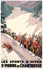 Póster PLM original, Broders, deportes de invierno, bobsleigh, esquí, Art Deco, 1930 segunda mano  Embacar hacia Argentina