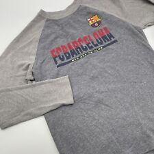 Camiseta FC Barcelona para hombre M mediana azul marino gofres tejida mezcla algodón, usado segunda mano  Embacar hacia Argentina
