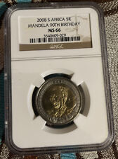 Used, 2008 South Africa Five Rand (Nelson Mandela 90th Birthday) NGC MS66 for sale  Shipping to South Africa