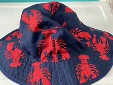 Sombrero de sol reversible para bebé Gymboree langosta 12-24 M azul marino y rojo segunda mano  Embacar hacia Argentina