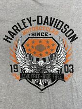 Camiseta gris Harley Davidson Motorcycles talla LG Live Free Ride Free Niagara Falls segunda mano  Embacar hacia Mexico