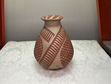 Vaso monocromático geométrico vintage assinado por Dora Quezada de cerâmica Mata Ortiz México comprar usado  Enviando para Brazil