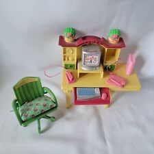 Fisher Price Loving Family Mansion Home Office Set Computer Desk Chair Printer for sale  Shipping to South Africa
