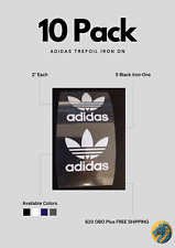 (Pacote com 10)"Decalques de Ferro Logotipo Adidas TreFoil: Dois 2 Polegadas (5 Branco 5 Preto) comprar usado  Enviando para Brazil