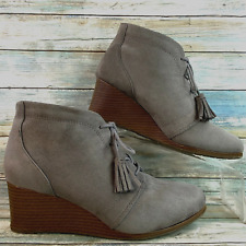 Dr Scholl's Kennedy Ankle Boot Womens 8M Gray Wedge Heel Lace Up Chukka Ladies for sale  Shipping to South Africa