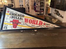 Banderín vintage 1991 CAMPEONATO MUNDIAL CHICAGO BULLS pintado a medida enmarcado de la NBA segunda mano  Embacar hacia Argentina