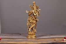 Estatua del Señor Krishna de latón ídolo gopal hogar templo escultura dorada dios hindú regalo segunda mano  Embacar hacia Mexico