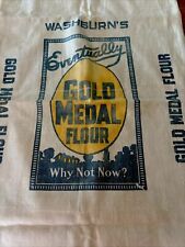 Vtg  Washburn Crosby Co Gold Medal Flour Bag Feed Sack Cotton Cloth BEMIS Bro for sale  Shipping to South Africa