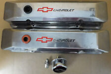 GM/Proform 141-117 SB Chevy Bowtie Valve Covers, Polished Aluminum, Baffles for sale  Shipping to South Africa