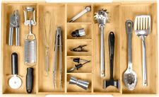 Adjustable Kitchen Drawer Organiser Expand Utensils and Junk Bamboo KitchenEdge for sale  Shipping to South Africa