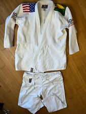 Used, Atama Men’s A6 Pearl Weave Brazilian Jiu Jitsu Brazil USA Flag Gi + Pants & Belt for sale  Shipping to South Africa