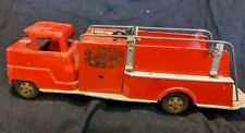 Used, Vintage Metal Pumper Firetruck No.5 1950s  W/ Fire Hose Red Retro MCM  for sale  Shipping to Canada