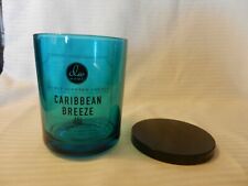 Used, Blue Glass Candle Holder Caribbean Breeze 5" Tall, Empty With Lid for sale  Shipping to South Africa