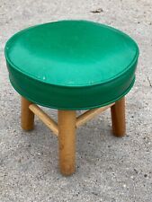 Usado, Adorável Pequeno Vintage Banquetas Redondas de Madeira Banco Retrô Verde Mod Deco comprar usado  Enviando para Brazil