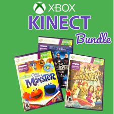 XBOX 360 KINECT BUNDLE! SESAME STREET, BLACK EYED PEAS, AND KINECT ADVENTURES! for sale  Shipping to South Africa