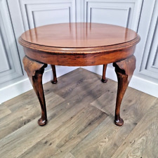 Antique Round Wooden Coffee Side Table With Pad Feet & Queen Anne Creole Legs for sale  Shipping to South Africa