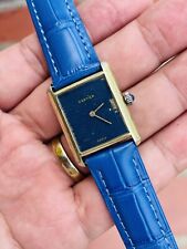 Relógio masculino vintage Cartier Paris Tank azul ouro 18k galvanizado comprar usado  Enviando para Brazil