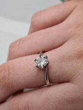 Women's 6 Claws Wedding/Anniversary Sterling Silver Zircon Diamond Ring for sale  HALIFAX