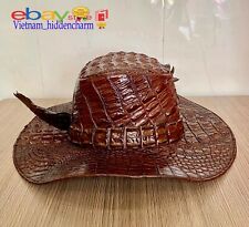 Sombrero de cocodrilo genuino - Auténtica piel de cocodrilo - 100% hecho a mano - especial único, usado segunda mano  Embacar hacia Argentina