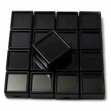 Caixa de plástico display de gema preta 4 x 4 cm armazenamento para pedras preciosas/diamantes comprar usado  Enviando para Brazil