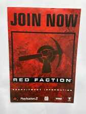 Folha de venda Red Faction PS2 PC THQ 2001 - 4 páginas promocional brilhante comprar usado  Enviando para Brazil