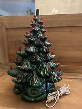 Vintage Atlantic Mold 16” Lighted Ceramic Christmas Tree With Scroll Base 1970s , used for sale  Nashua