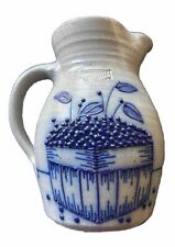 Vintage Salmon Falls Stoneware (2Qt) Pitcher Blueberries 1992 Salt Glaze Pottery for sale  Shipping to South Africa
