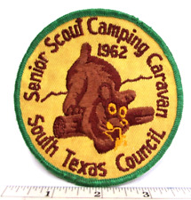 Vintage 1962 Senior Scout Camping Caravan Patch South Texas Council BSA Bear for sale  Shipping to South Africa
