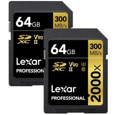 Tarjeta de memoria Lexar 64 GB Professional 2000x UHS-II SDXC (paquete de 2) caja abierta segunda mano  Embacar hacia Argentina