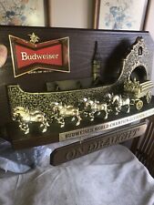 Letrero de carro y equipo de caballos de colección Budweiser campeón mundial de cerveza Clydesdale segunda mano  Embacar hacia Argentina