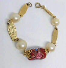 Bolo de casamento veneziano Murano pulseira de contas e pérolas falsas joias vintage comprar usado  Enviando para Brazil