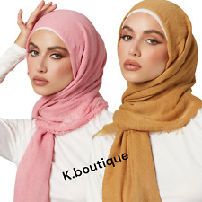 Novo cachecol maxi liso friso qualidade PREMIUM xale hijab envoltório lenço de cabeça Reino Unido comprar usado  Enviando para Brazil