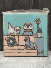 Usado, Vintage Earthtones Tile Cats no sofá e móveis Decoração de arte  comprar usado  Enviando para Brazil