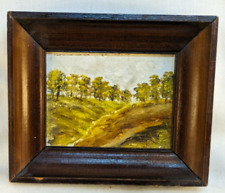 Pintura a óleo em miniatura em moldura de paisagem de masonita marcada Buda Pest 1995 2,5x3 pol comprar usado  Enviando para Brazil