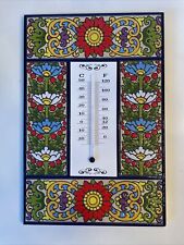 Termômetro cerâmica flores placa de parede arte popular mexicana decorativa 11,7x7,7”, usado comprar usado  Enviando para Brazil