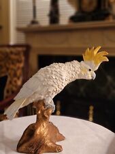 FABULOUS CAST RESIN COCKATOO ON A GILDED BRANCH, 11.5"( ONE OF A PAIR), used for sale  Shipping to South Africa